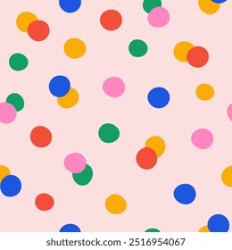 Modelo inconsútil con los lunares Pequeños coloridos abstractos en un fondo claro. Ilustración vectorial
