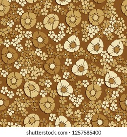 Seamless pattern. Abstract composition of flowers. The colors of gold.