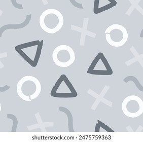 Nahtloses Muster, Abstraktes Muster, Zeitgenössisches Muster, Geometrisches Muster, , Formen, Geometrischer Bildschirmhintergrund, Memphis Hintergrund, Vektorillustration Hintergrund	