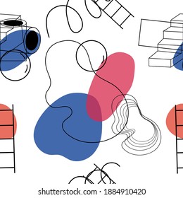 Seamless pattern abstract contemporary modern trendy vector illustration. Design for poster, card, invitation, placard, brochure, flyer, web.
