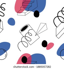 Seamless pattern abstract contemporary modern trendy vector illustration. Design for poster, card, invitation, placard, brochure, flyer, web.