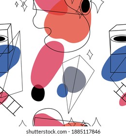 Seamless pattern abstract contemporary modern trendy vector illustration. Design for poster, card, invitation, placard, brochure, flyer, web.