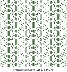 Seamless pattern of an abstract contour dollar symbol