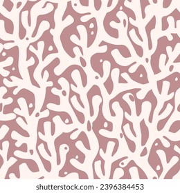 Seamless pattern with abstract coral pattern ornament in the sea. Chaotic shapes.Vector graphics.