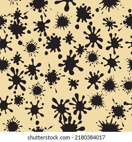 seamless pattern abstract cream background with small black splash of water and oil painting perfect for textile design