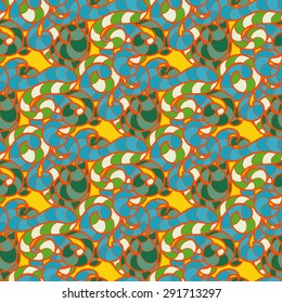 Seamless pattern with abstract curls. Vector endless background.