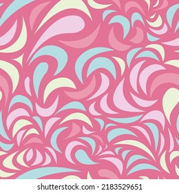 Seamless pattern with abstract curly drops, leaves. The texture of a floral endless camouflage ornament. Vector illustration.

