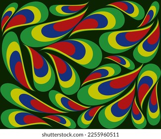 Patrón sin brillo con gotas abstractas de rizos. Floral interminable textura de adorno de camo. Fondo vectorial.
