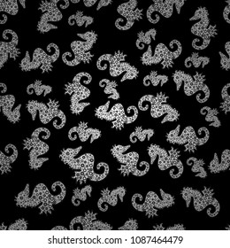 Seamless pattern Abstract cute background. Gray, black and white on colors. Vector illustration. Design wrapping and gift paper, greeting cards, banner and posters design. Doodles pattern.