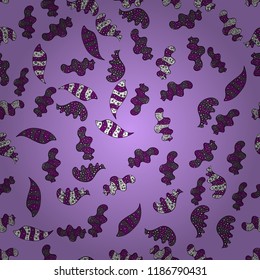 Seamless pattern Abstract cute background. Design wrapping and gift paper, greeting cards, banner and posters design. Purple, black and neutral on colors. Vector illustration. Doodles pattern.