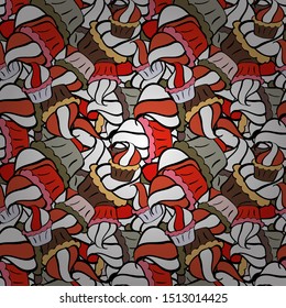 Seamless pattern Abstract cute background. Design wrapping and gift paper, greeting cards, banner and posters design. Vector illustration. Doodles pattern. Black, white and brown on colors.