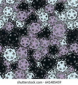 Seamless pattern. Abstract dandelions. Fashionable camo for women and children. Black, pink-gray, green-gray, gray.