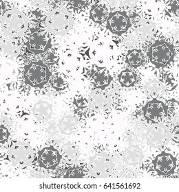 Seamless pattern. Abstract dandelions. Fashionable camo for women and children. Contrasting white and grey.