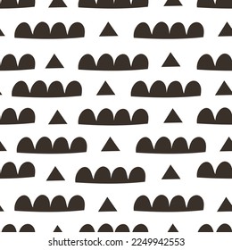 Seamless pattern with abstract decor elements. flat simple vector. hand drawing. design for fabric, textile, wrapper, print