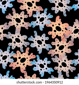 Seamless pattern of abstract decorative colorful amoebas