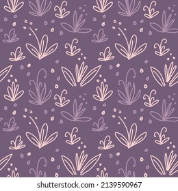 Seamless pattern with abstract delicate pink flowers