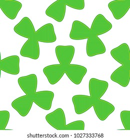 Seamless pattern of the abstract denim Saint Patrick's Day trefoils