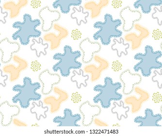 Seamless pattern with abstract details in light shades.