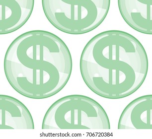 Seamless pattern of the abstract dollar symbols