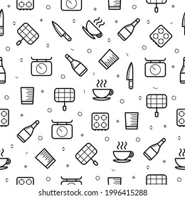 Motif Harmonieux Abstrait Collection De Doodles Cuisine Cuisine Cuisine Café Bouteille Couteau Verre Cuisine Cuisine Cuisine Cuisine Cuisine Libra Logo Logo Image Vectorielle Symbole Icône Design Style