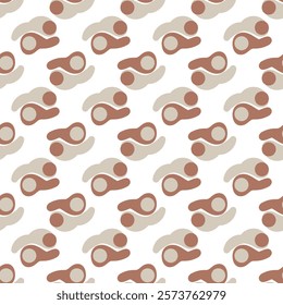 Seamless pattern with abstract doodle decorative shapes. Vector texture. 