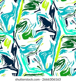 Seamless pattern with abstract doodle pattern. Drawing with alcohol markers.