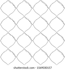 Seamless pattern abstract doodle lines, traditional geometric damask ornament white black background. Can be used for Gift wrap, fabrics, wallpapers scandinavian style Nursery decor. Vector