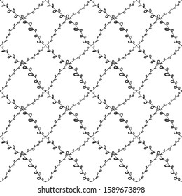 Seamless pattern abstract doodle lines, traditional geometric damask ornament white black background. Can be used for Gift wrap, fabrics, wallpapers scandinavian style Nursery decor. Vector