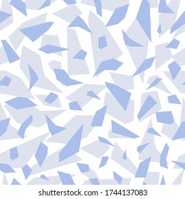 Seamless pattern of abstract doodle objects. Paper cut modern contemporary style. Vector