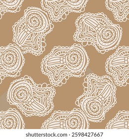 Seamless pattern with abstract doodle ornaments. Vector texture.