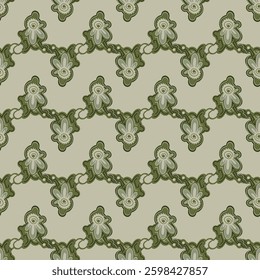 Seamless pattern with abstract doodle ornaments. Vector texture.