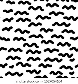 Seamless pattern with abstract  doodle Wavy Lines
