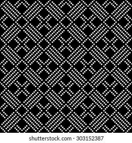 Seamless pattern. Abstract dotted textured background. Simple elegant texture with regularly repeating geometrical shapes, dots, dotted lines, rhombuses. Vector element of graphical design
