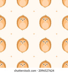 Seamless Pattern Abstract Elements Animal Hedgehog Head Wildlife Vector Design Style Background Illustration Texture For Prints Textiles, Clothing, Gift Wrap, Wallpaper, Pastel