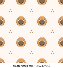 Seamless Pattern Abstract Elements Animal Platypus Head Wildlife Vector Design Style Background Illustration Texture For Prints Textiles, Clothing, Gift Wrap, Wallpaper, Pastel