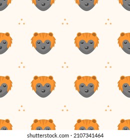 Seamless Pattern Abstract Elements Animal Wolverine Head Wildlife Vector Design Style Background Illustration Texture For Prints Textiles, Clothing, Gift Wrap, Wallpaper, Pastel