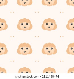Seamless Pattern Abstract Elements Animal Poodles Dogs Head Wildlife Vector Design Style Background Illustration Texture For Prints Textiles, Clothing, Gift Wrap, Wallpaper, Pastel