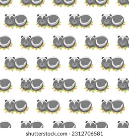 Seamless Pattern Abstract Elements Animal Skunk Wildlife Vector Design Style Background Illustration Texture For Prints Textiles, Clothing, Gift Wrap, Wallpaper, Pastel