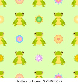 Seamless Pattern Abstract Elements Animal Frog Vector Design Style Background Illustration Texture For Prints Textiles, Clothing, Gift Wrap, Wallpaper, Pastel