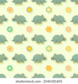 Elementos abstratos de padrão contínuo Design de vetor de dino animal Estilo de fundo Ilustração Textura para estampas Têxteis, Roupas, Envoltório de presente, Papel de parede, Pastel