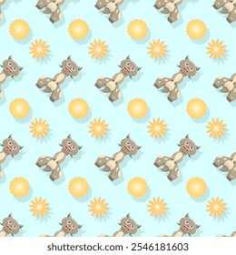 Seamless Pattern Abstract Elements Animal Dino Vector Design Style Background Illustration Texture For Prints Textiles, Clothing, Gift Wrap, Wallpaper, Pastel