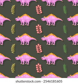 Seamless Pattern Abstract Elements Animal Dino Vector Design Style Background Illustration Texture For Prints Textiles, Clothing, Gift Wrap, Wallpaper, Pastel