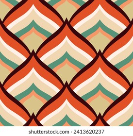 Seamless pattern of abstract elements with bird feathers