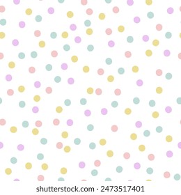 Seamless pattern with abstract elements, birthday party celebration, fun colorful abstract repeating background print, confetti