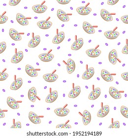 Seamless Pattern Abstract Elements Breakfast Cereals Snacks Fast Food Vector Design Style Background Illustration