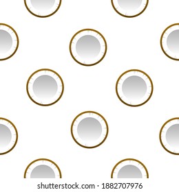 Seamless Pattern Abstract Elements Brown Coconut Food Vector Design Style Background Illustration