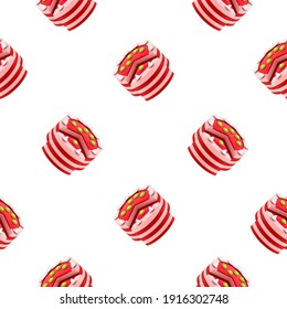 Seamless Pattern Abstract Elements Cake Sweet Birtday Vector Design Style Background Illustration