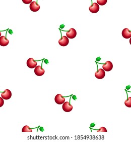 Seamless Pattern Abstract Elements Cherry Food Berry Vector Design Style Background Illustration