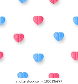 Seamless Pattern Abstract Elements Color Hearts Vector Design Style Background Flag Cartoon Valentine's Day  Wedding Birthday Mothers Day