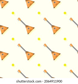 Seamless Pattern Abstract Elements Concert, Performance, Music Balalaika Vector Design Style Background Illustration Texture For Prints Textiles, Clothing, Gift Wrap, Wallpaper, Pastel